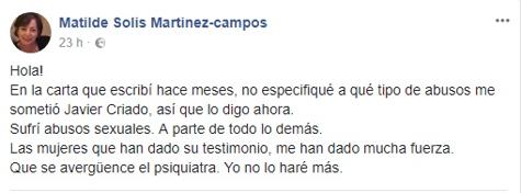 Mailde Solís, en su cuenta de Facebook