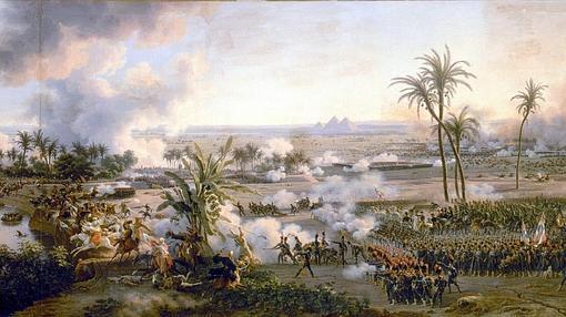 Pintura que recrea la batalla