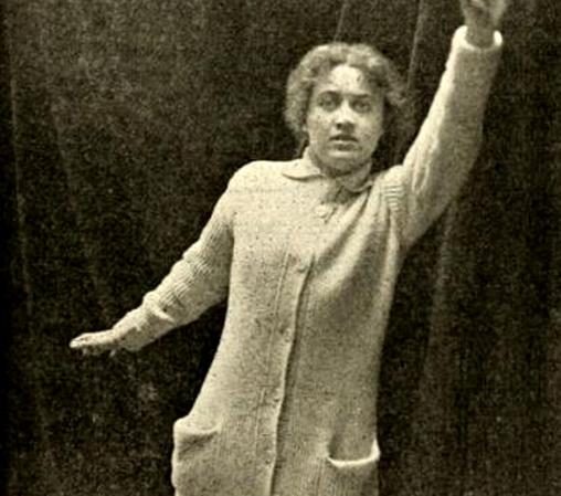Dorothy Gibson, con la misma ropa que llevaba la noche del hundimiento del Titanic, en «Saved from the Titanic»