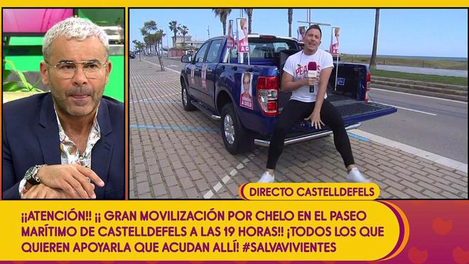 «Sálvame» anunciando la manifestación convocada para pedir que Chelo no sea expulsada