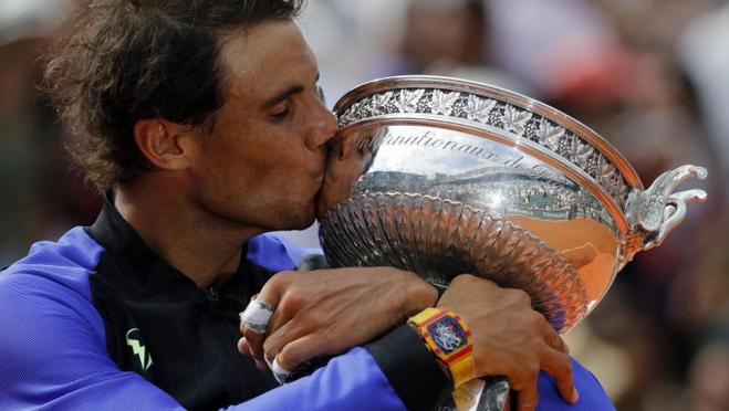 Rafa Nadal con reloj Richard Mille en la final de Ronald Garros 2017