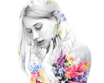 Detalle de la obra «Primavera», de Beatriz Naranjalidad. Vendida online en iDrawing