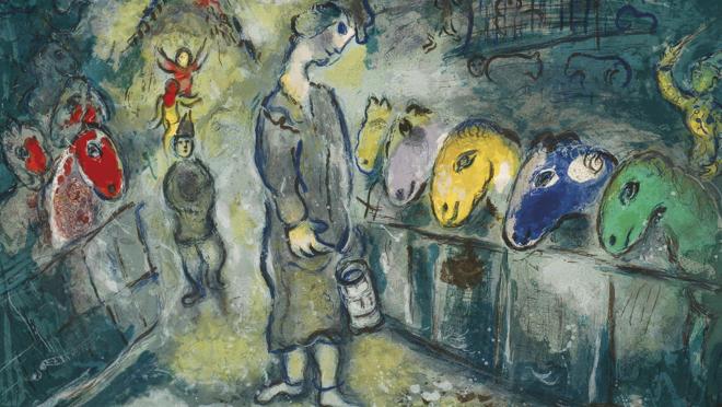 «Le cirque one plate», una de las obras de Marc Chagal que se subasta online en este momento en Christie's