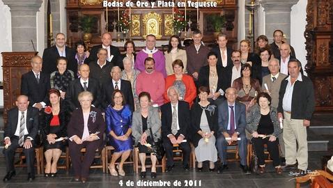 Cerca de veinte matrimonios de Tegueste celebran sus bodas de oro y plata en la Parroquia de San Marcos