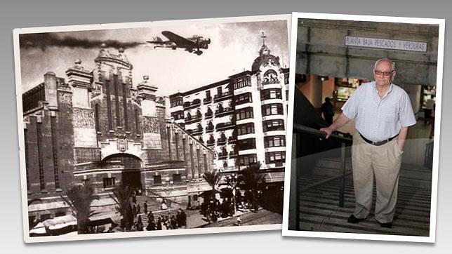 Fotografía del libro «Alicante: Tiempos de Guerra», junto a la imagen de Juan Ortiz