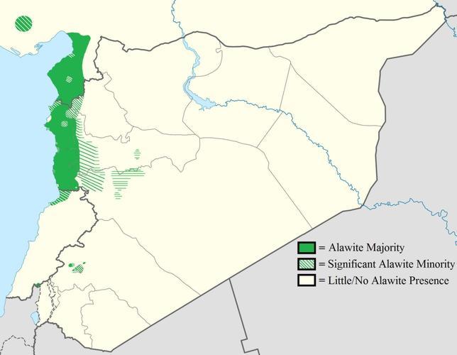 Distribución de la minoría alauita en la región