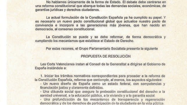 El PSPV pide en las Cortes reformar la Constitución y un Estado federal