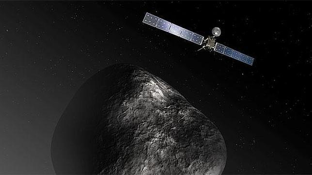 Impresión artística de la sonda Rosetta en la órbita del cometa 67P/Churyumov-Gerasimenko