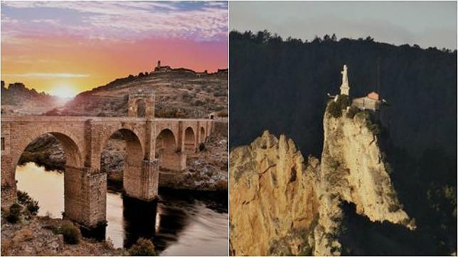 El puente romano de Alcántara (Extremadura), a la izquierda y la ermita de San Felices (La Rioja), a la derecha
