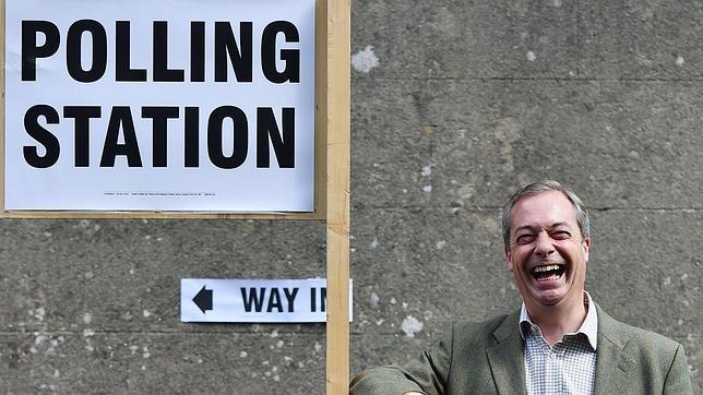 Nigel Farage, tras votar en las últimas elecciones europeas cerca de Biggin Hill, al sur de Londres