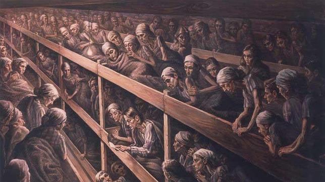 Reclusas de Ravensbrück en un dibujo crudelísimo