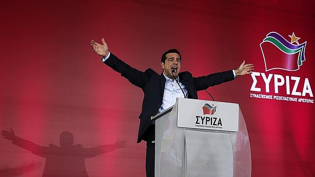 Alexis Tsipras, líder de Syriza, en uno de los últimos actos de campaña.