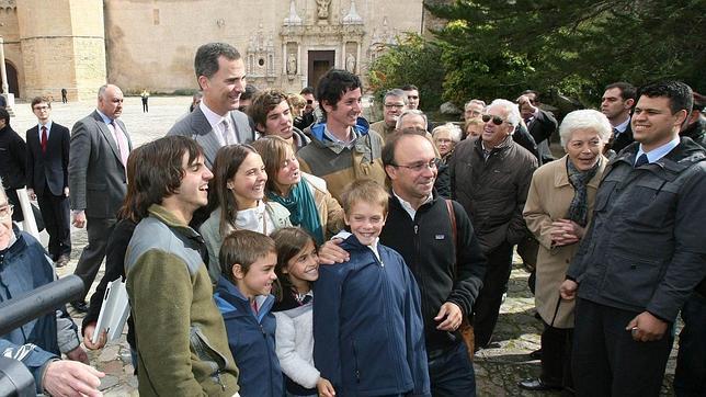 Don Felipe, en el Monasterio de Poblet (Tarragona), en febrero del año pasado