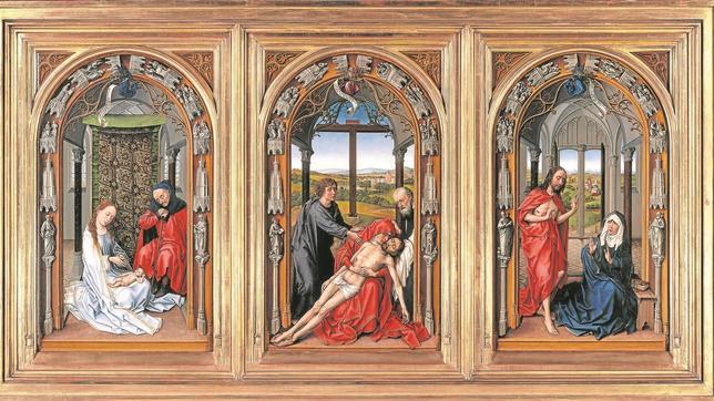 «Tríptico de Miraflores», de Rogier van der Weyden (antes de 1445). Gemäldegalerie de Berlín