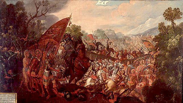 Batalla de Otumba. Óleo del siglo XVII