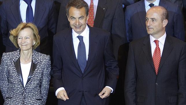 Elena Salgado, Rodríguez Zapatero y Miguel Sebastián