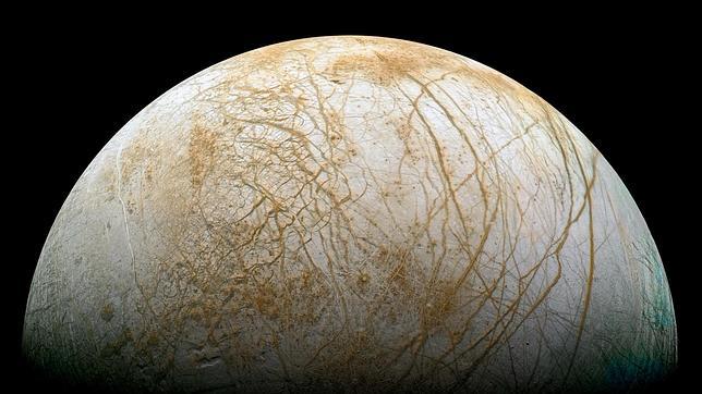 Vista de la luna Europa, uno de los satélites de Jupiter