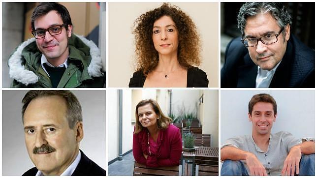 De izquierda a derecha y de arriba a abajo: Miqui Otero, Leila Guerriero, Juan Manuel de Prada, Jorge Molist, Carme Riera y Pablo Gutiérrez