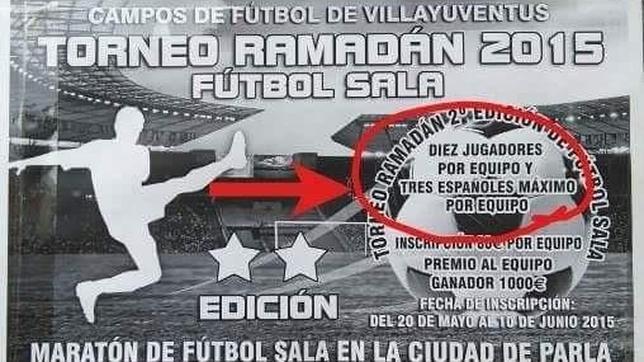 Cartel informativo sobre el torneo de fútbol sala