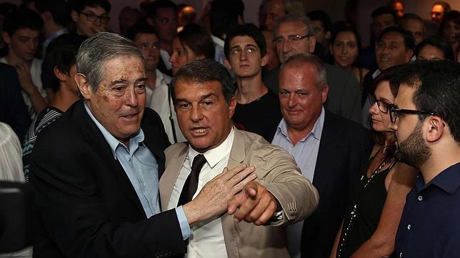 Joan Laporta, en su sede electoral