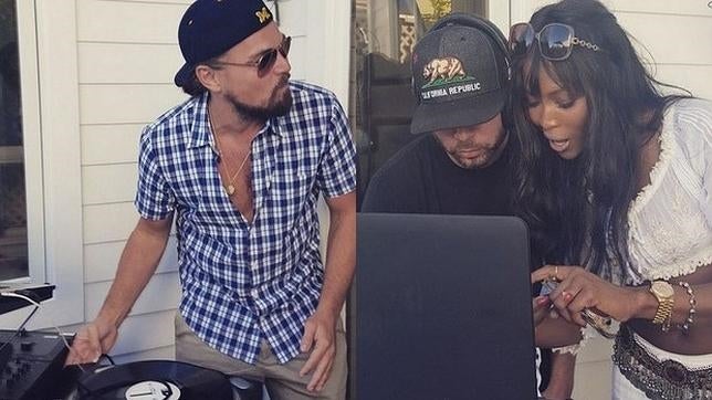 Dicaprio, Thicke y Campbell en la fiesta