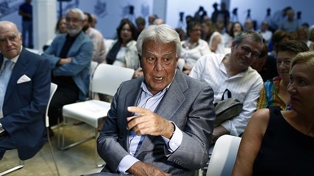 Felipe González este martes durante el acto en el que acusó a un diario de mentir