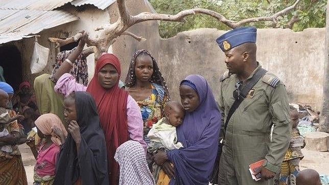 Refugiados en un campo de Yola, Nigeria