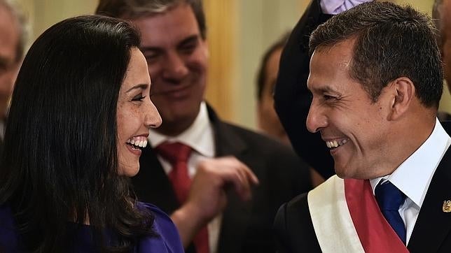 Ollanta Humala y Nadine Heredia, durante un acto oficial en Lima