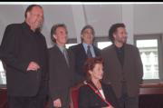 Los protagonistas de «Parsifal», con Domingo y García Navarro en el centro. Jaime García
