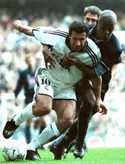 Figo, en el último partido ante la Real Sociedad