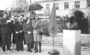 Su Majestad la Reina durante un homenaje organizado por la FAD al general Gutiérrez Mellado, en 1996. ABC