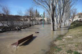 La última crecida del Ebro anega 4.000 hectáreas en los campos ribereños