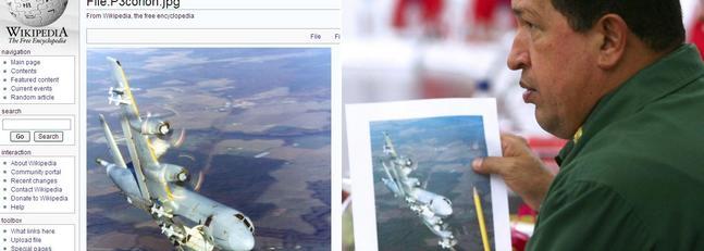 Chávez muestra una foto de internet para acusar a EE.UU.
