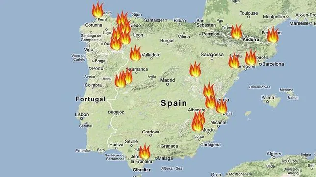 mapa isla gran canaria españa El fuego en España ya ha arrasado una superficie superior a la 