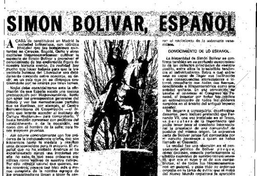 Report on Simón Bolívar, published in 1978