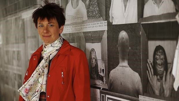 Svitlana Shmagailo, invitada a España por Greenpeace, posa ante los medios el pasado 20 de abril