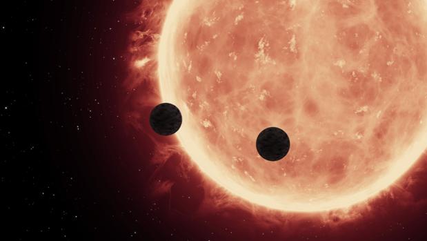 Recreación del tránsito de planetas frente a la estrella Trappist-1