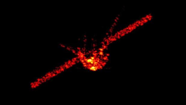 Imagen de la Tiangong-1, captada por un radar del Instituto alemán Fraunhofer