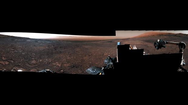 Panorámica tomada por la cámara Mastcam a bordo del Curiosity tomada el 19 de diciembre (Sol 2265).