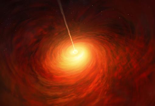 Representación del corazón de la galaxia M87