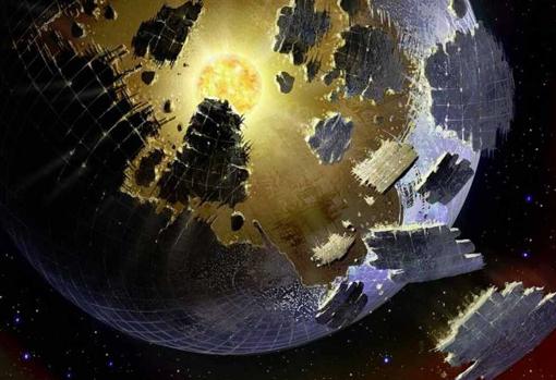 Una esfera de Dyson, una estructura construida por civilizaciones alienígenas alrededor de estrellas lejanas