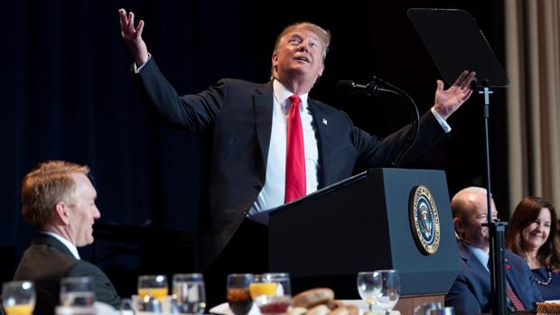 Donald Trump, en la celebración del Desayuno de Oración Nacional, el jueves en Washington
