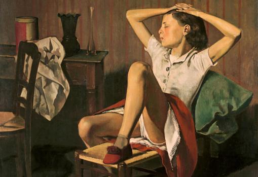 Detalle de «Thérèse soñando» (1938), de Balthus