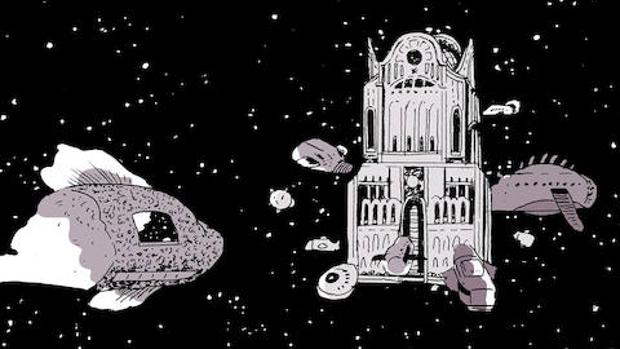 Walden crea galaxias con edificios góticos y naves en forma de pez