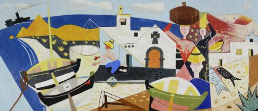 Mural de más de 9 metros de aeropuerto de Lanzarote que se creía perdido y que recupera la Fundación C. Manrique