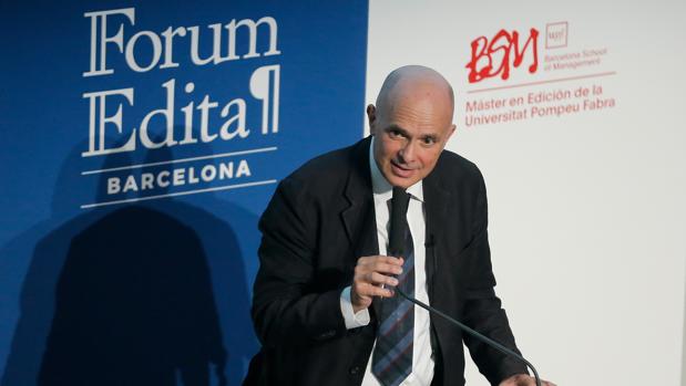 Carlo Feltrinelli, ayer en Barcelona, durante su intervención