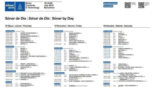 Horarios, escenarios y conciertos del Sónar 2019