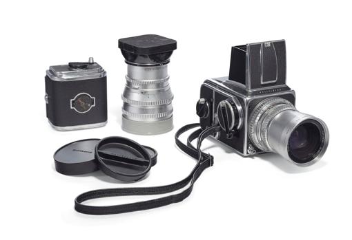 Hasselblad 500C usada por Kirkland en la sesión de fotos a Marilyn. Es una de las piezas que sale a subasta