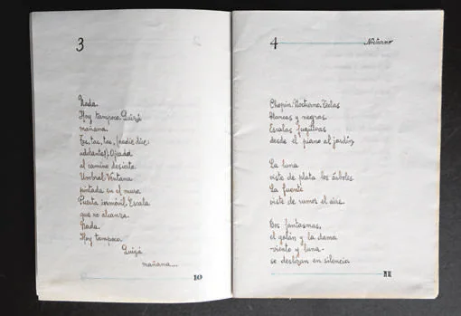 En 1937, Sampedro pasó a limpio varios poemas y los «copió tipográficamente» en un cuaderno que tituló «Ímpetu» y que después regaló a su padre