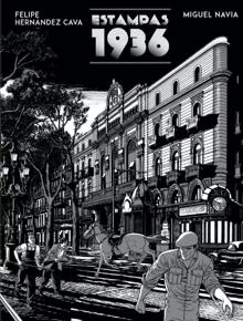 Los fragmentos de ilustraciones que aparecen acompañando este reportaje pertenecen al libro «Estampas 1936» (Norma, 2020), donde el guionista de historietas Felipe Hernández Cava y el dibujante Miguel Navia nos invitan a mirar, desde diferentes ángulos, los primeros compases de la Guerra Civil.